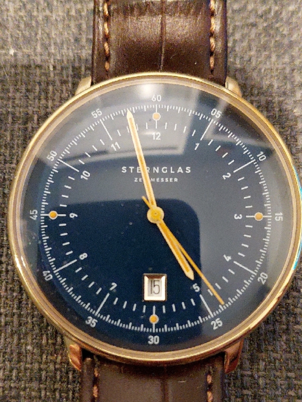 Sternglas Men's Blue Dial Watch with Brown Leather Strap - Picture 2 of 5